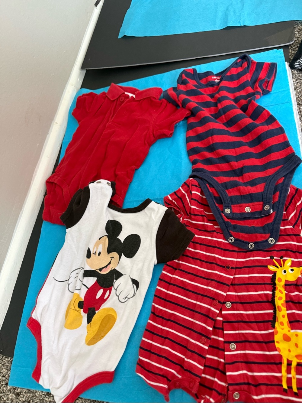 Carter's Red, Navy and White Baby One-Piece Bodysuits Set